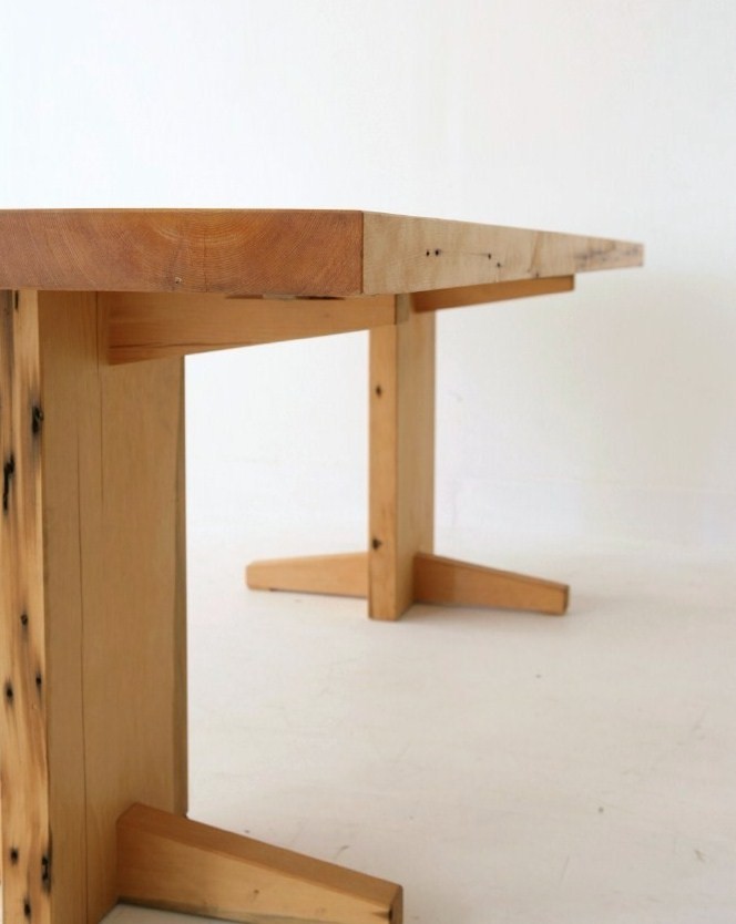 old growth pine slab table