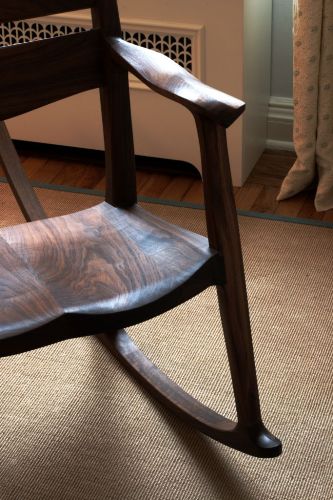 custom walnut rocking chair